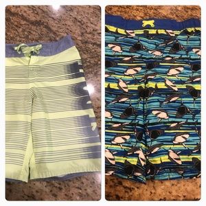 2 pairs boys swim trunks XL Nike and wonder nation